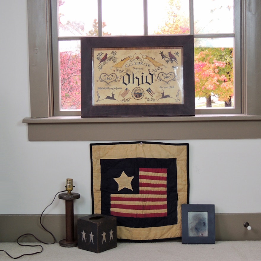 Patriotic Ohio Folk Art Lot