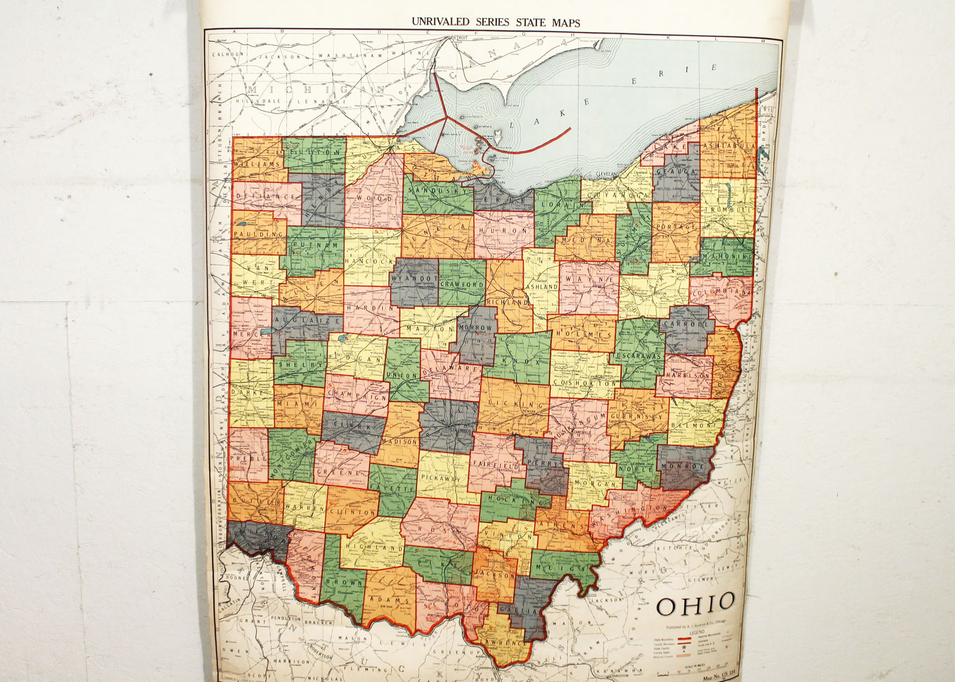 Vintage Ohio School Map