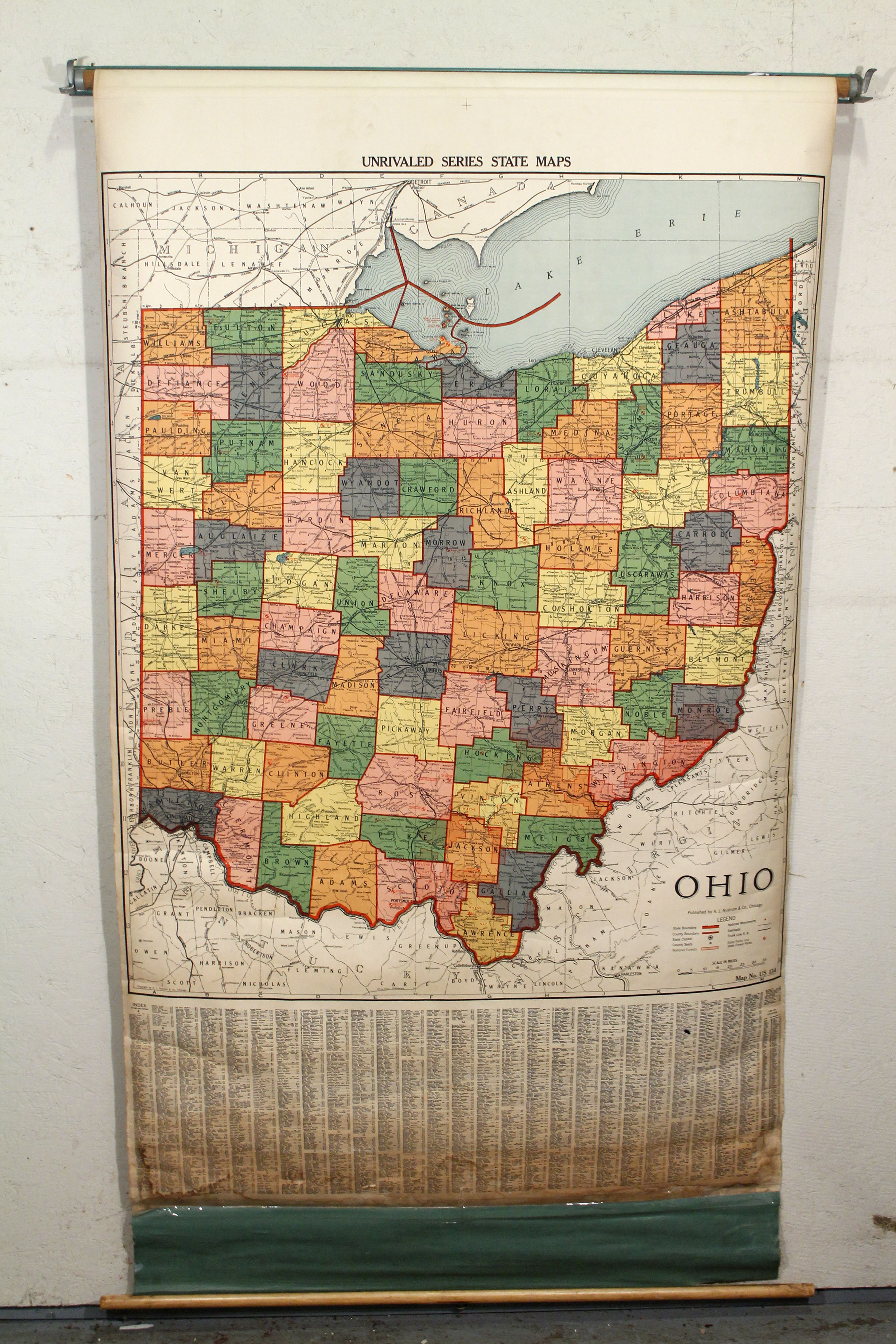 Vintage Ohio School Map