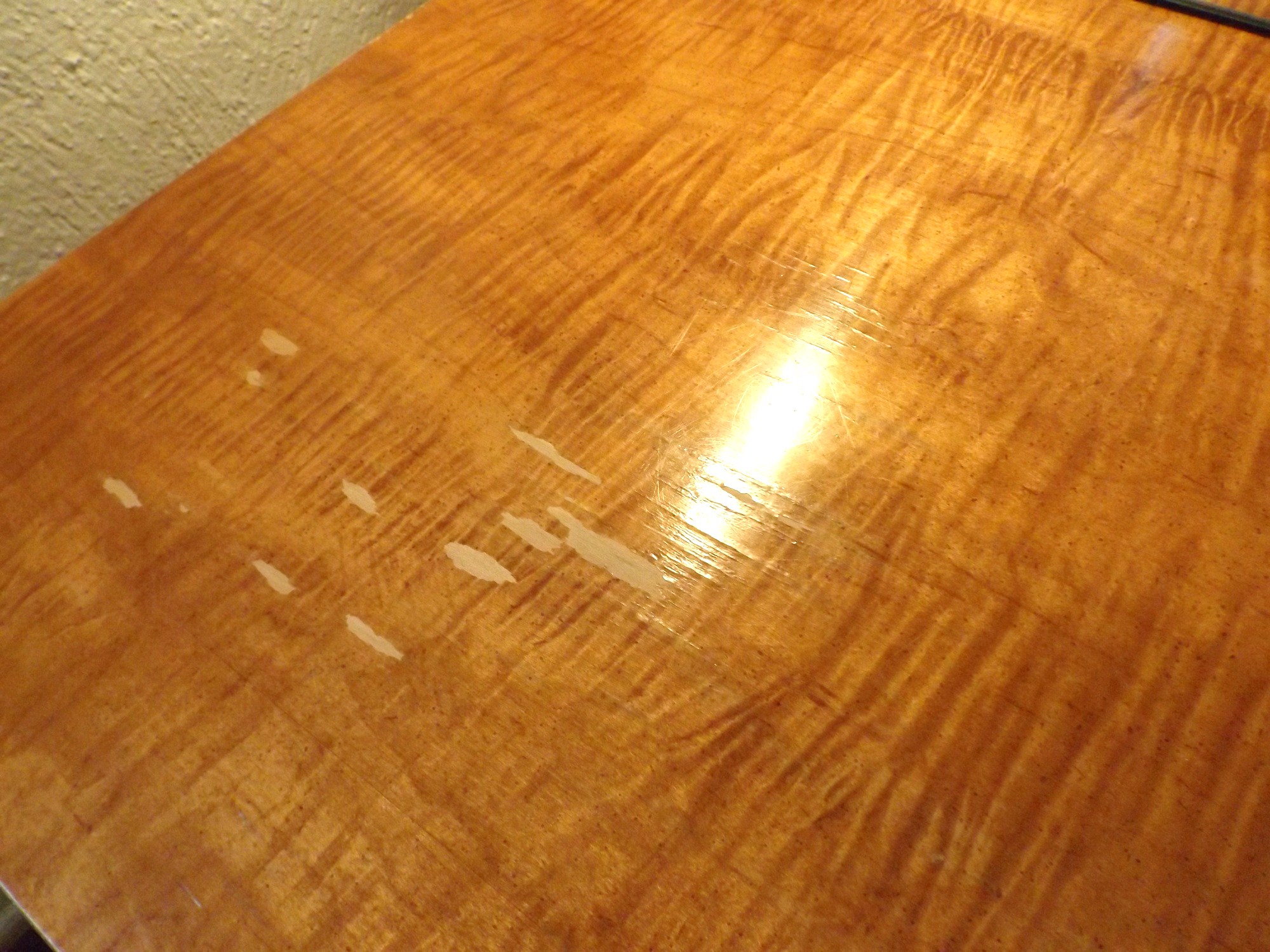 Mid-Century Lane King Tiger Maple Headboard and Night Stands