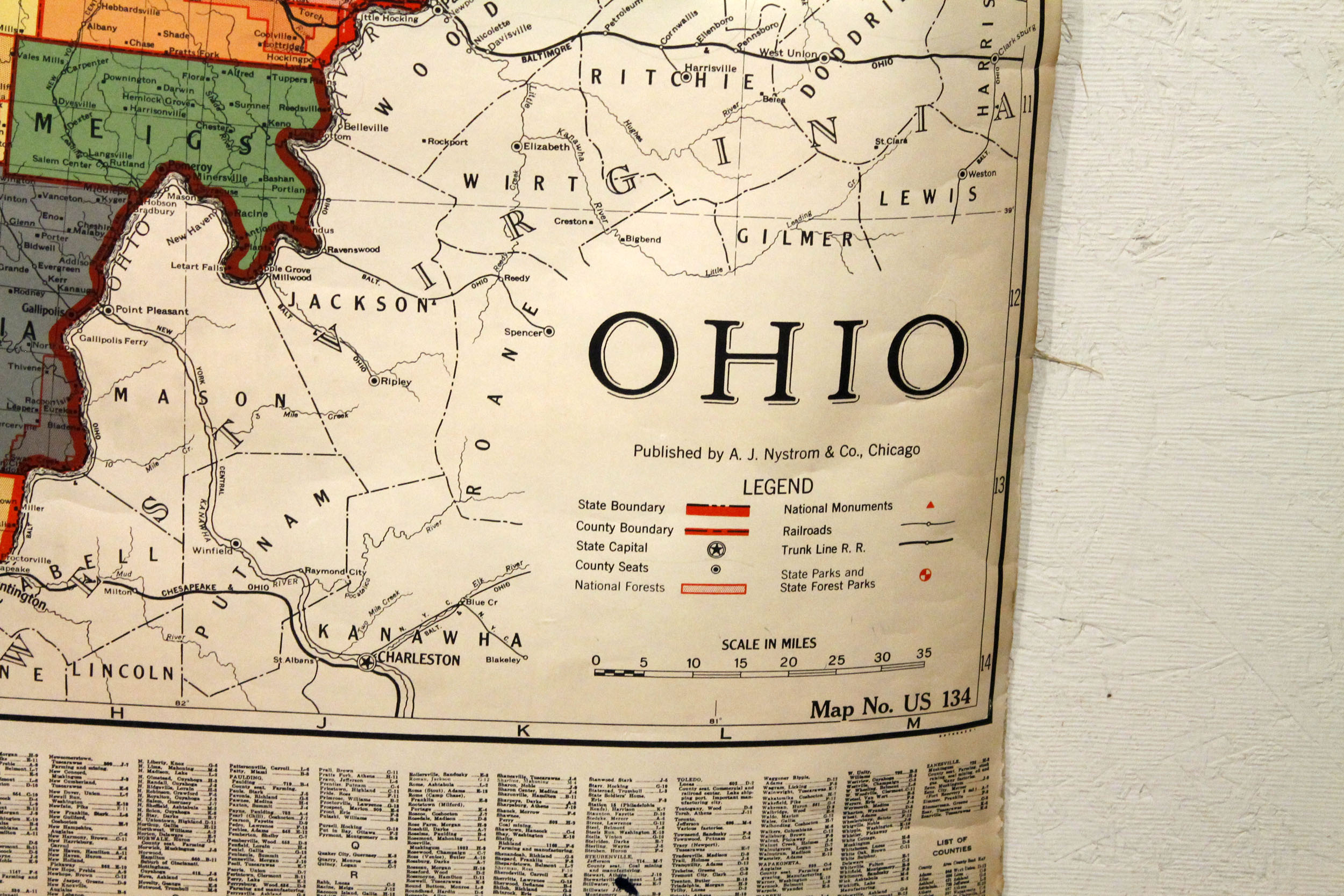 Vintage Ohio School Map
