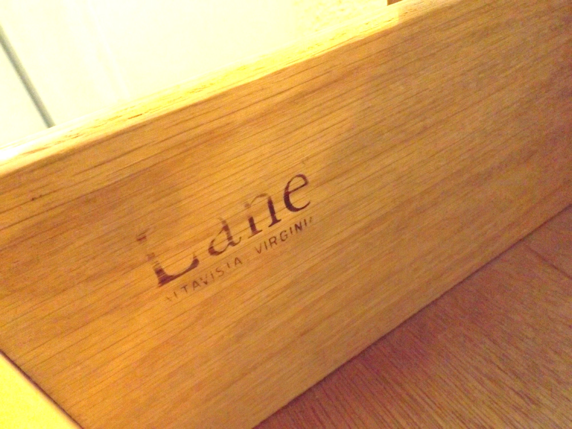 Mid-Century Lane King Tiger Maple Headboard and Night Stands