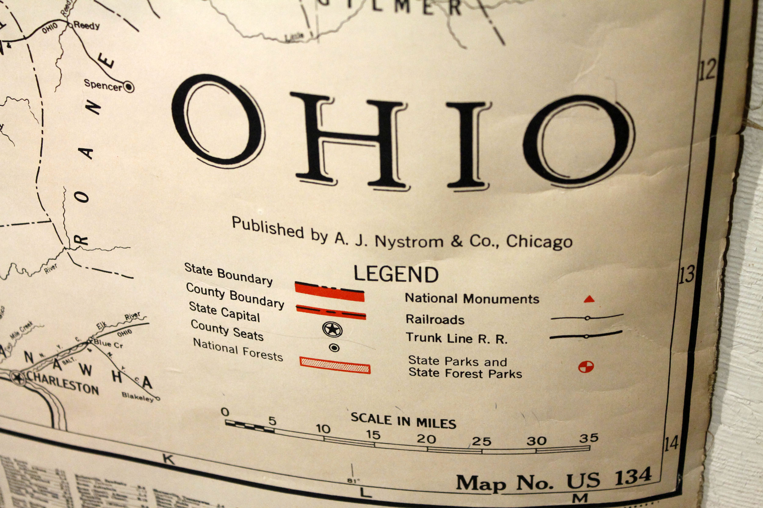 Vintage Ohio School Map