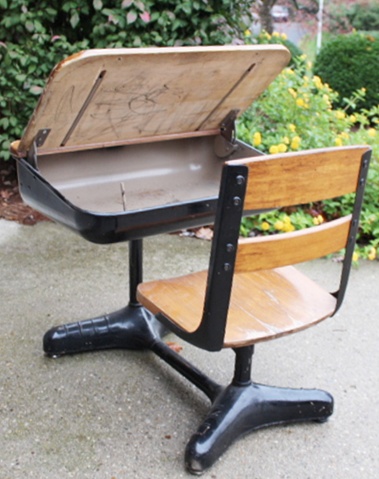 Vintage School Desk with Attached chair