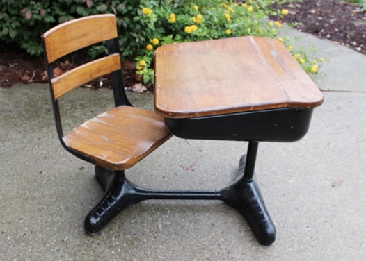 Vintage School Desk with Attached chair