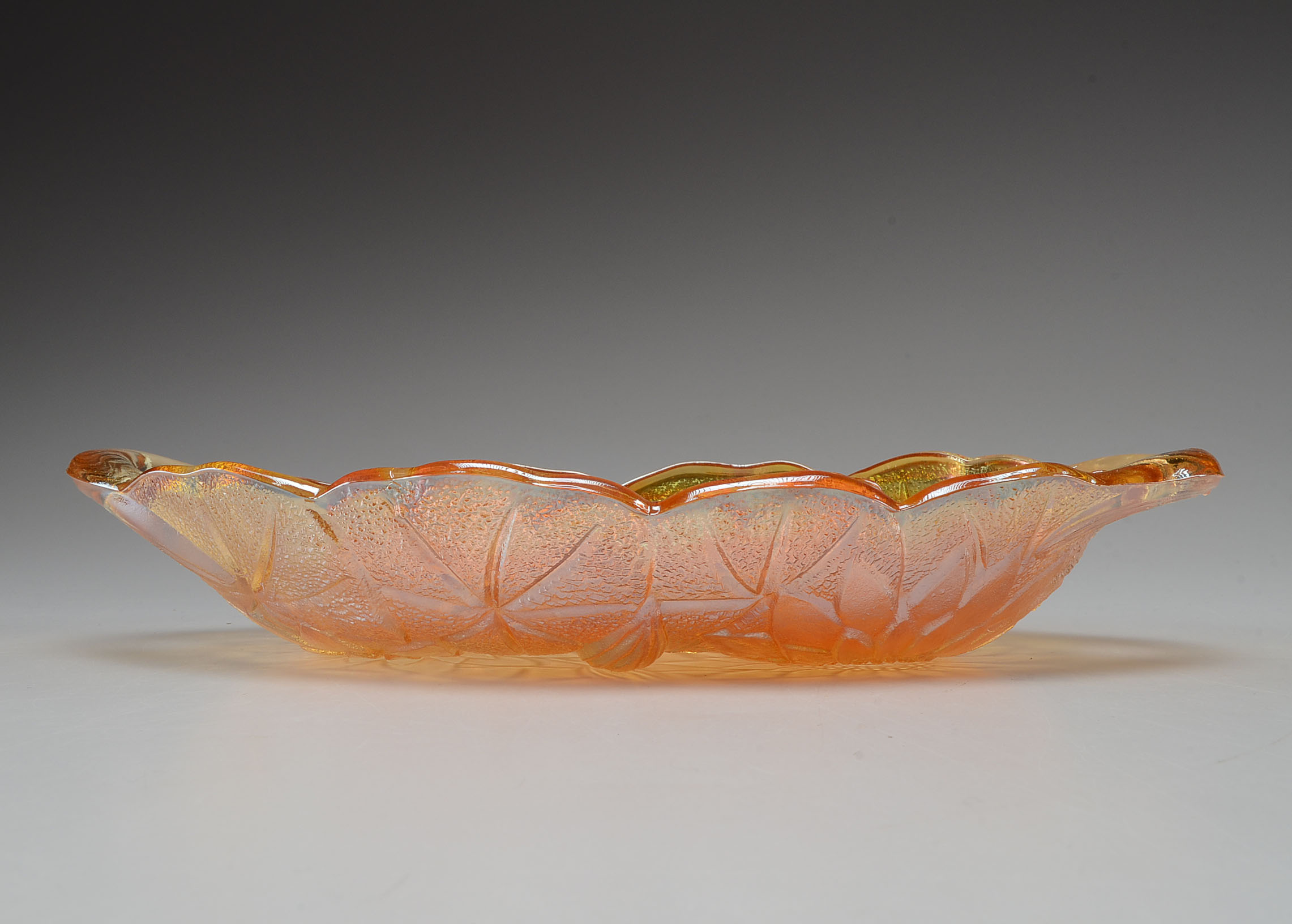 Orange Glass Dish and Drinking Glasses