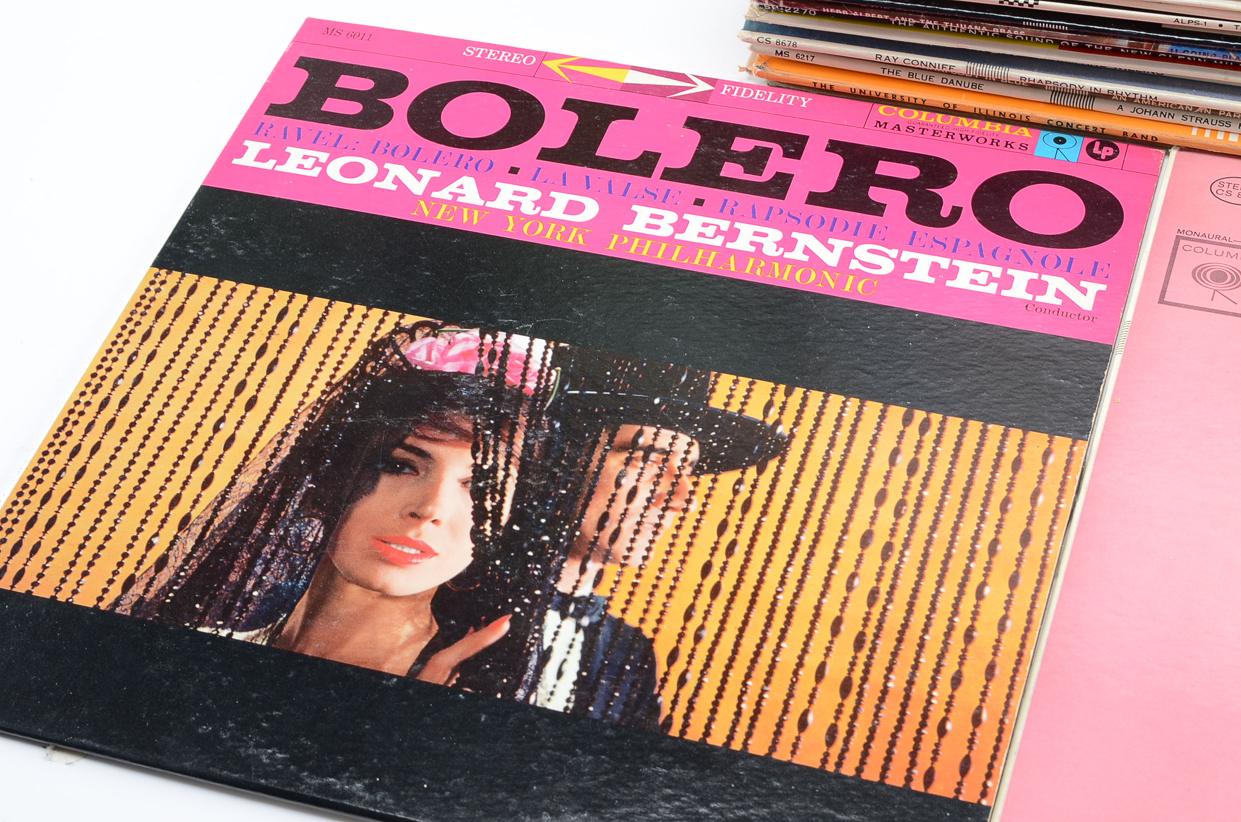 Vinyl Record Collection with Various Genres