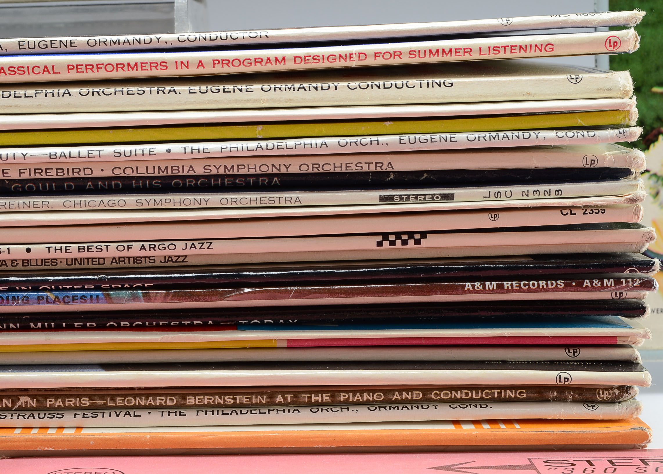 Vinyl Record Collection with Various Genres