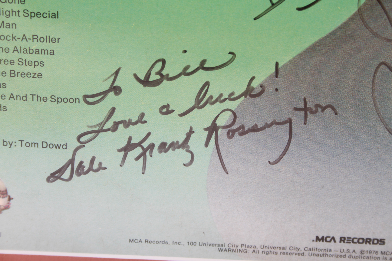 Autographed Lynyrd Skynyrd Album Cover