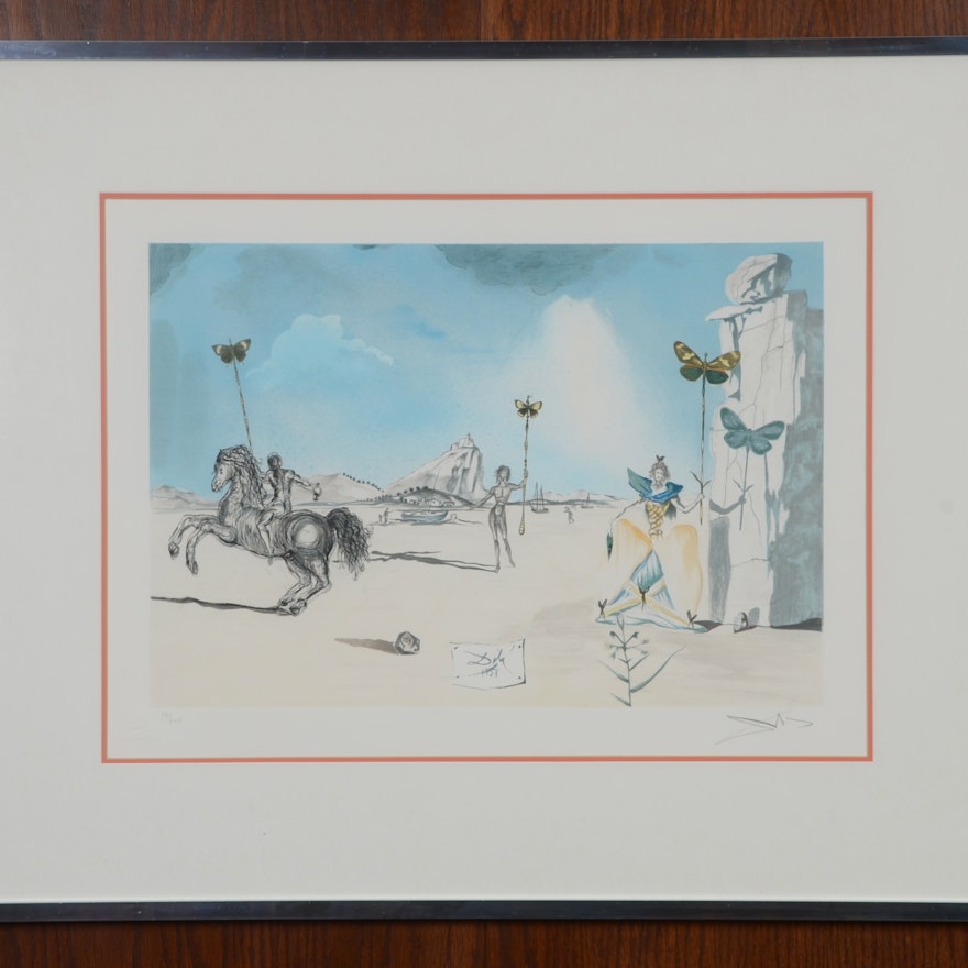 Signed and Numbered Salvador Dali Etching with Embossed Mark 