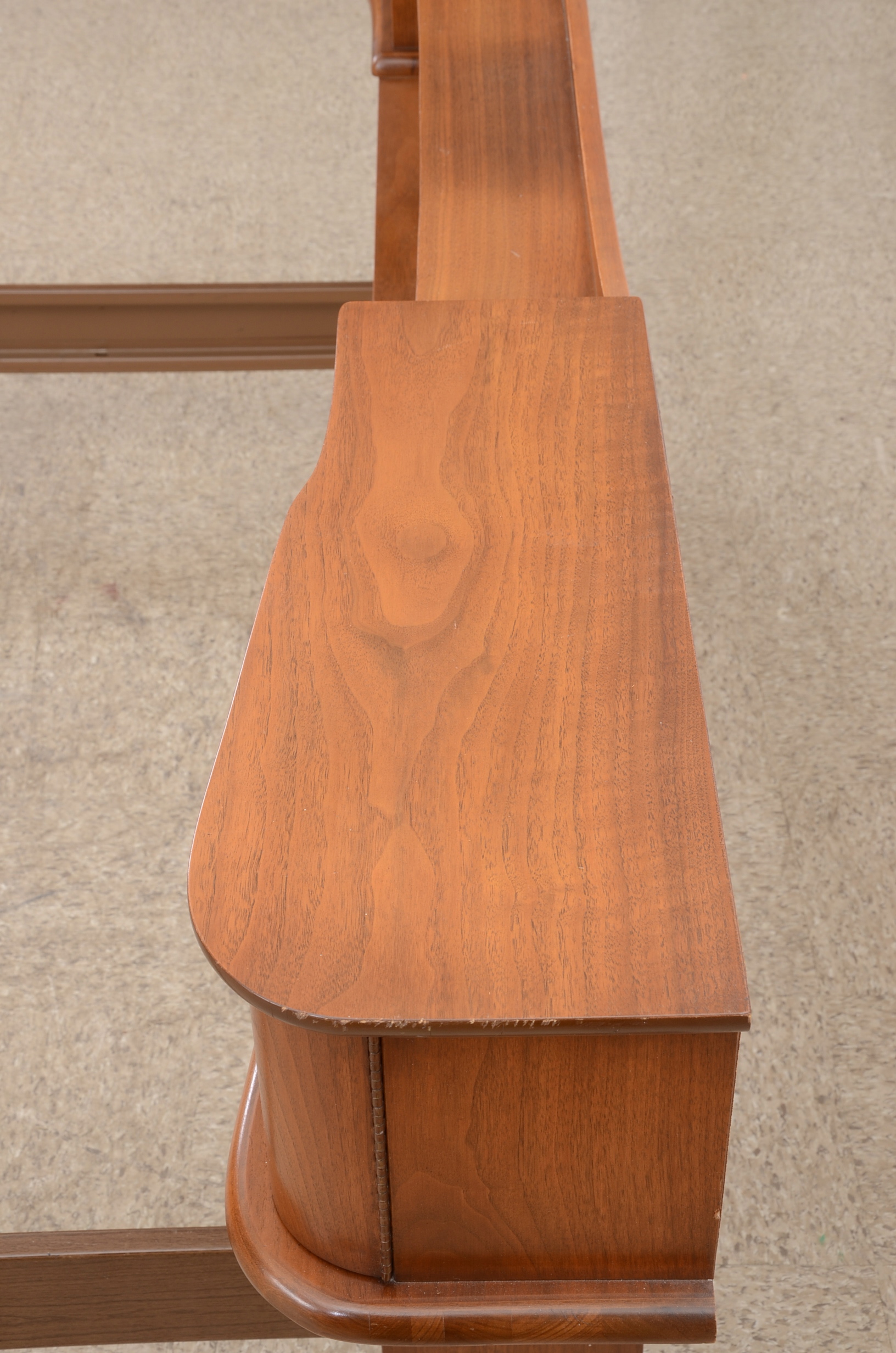 Solid Walnut Bed Frame with Headboard with Compartments 