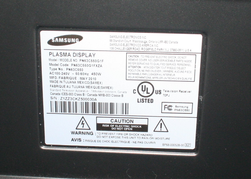 Samsung 62" Plasma TV