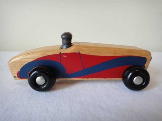 Two Vintage Holgate Wood Race Cars