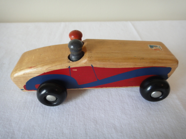 Two Vintage Holgate Wood Race Cars