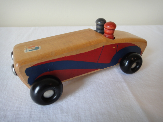 Two Vintage Holgate Wood Race Cars