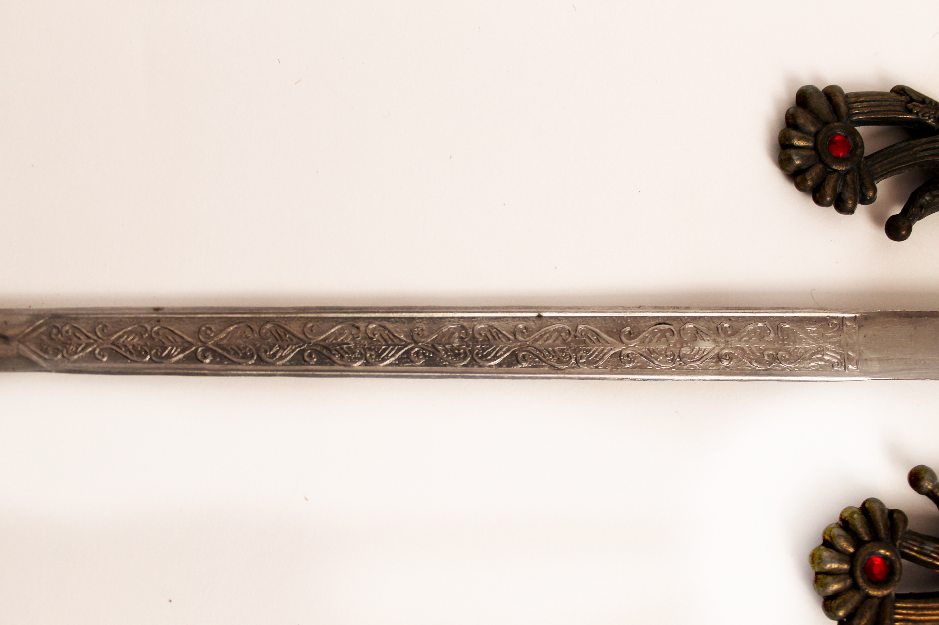 Vintage Decorative Steel Sword with Ornate Handle