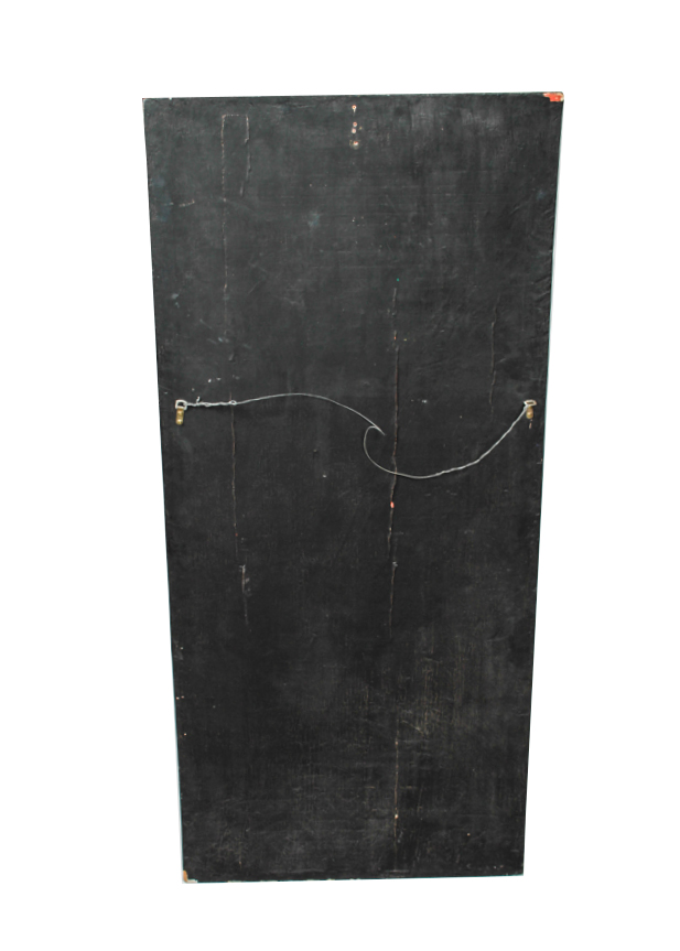 Large Antique Hand-Painted Board with Asian Tree of Life Design