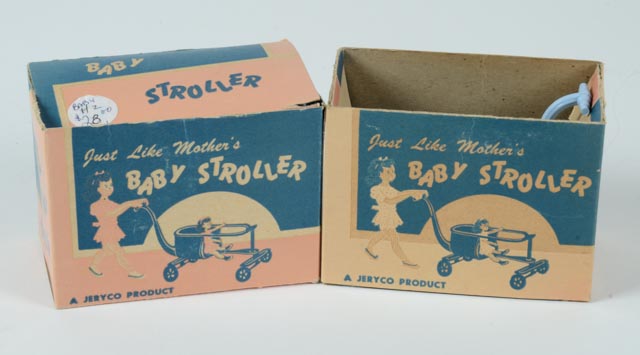 Vintage Story Book Doll and Two Jerryco Baby Strollers