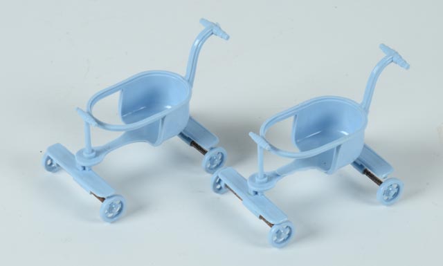 Vintage Story Book Doll and Two Jerryco Baby Strollers