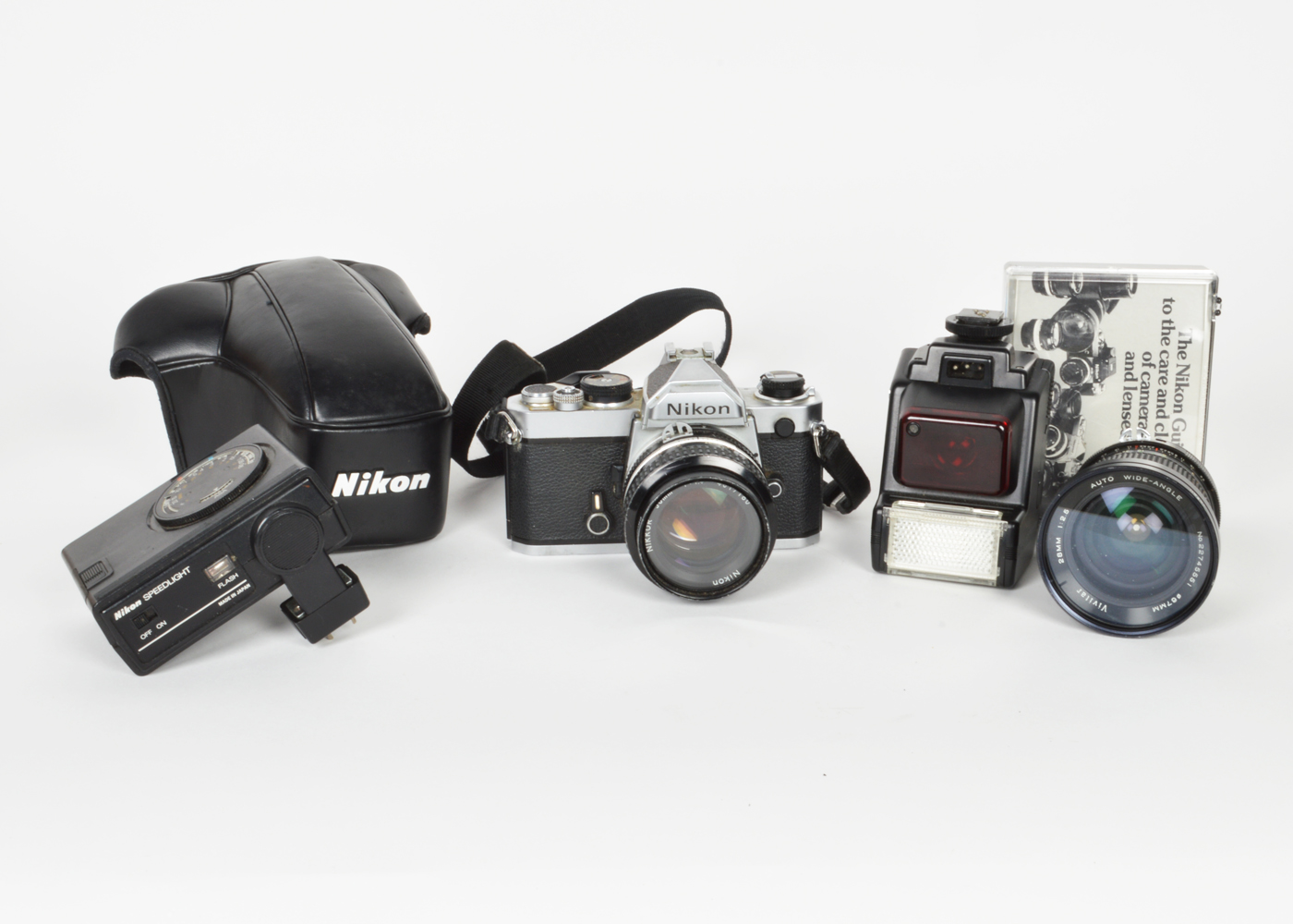 Vintage Nikon FM SLR Camera with Accessories