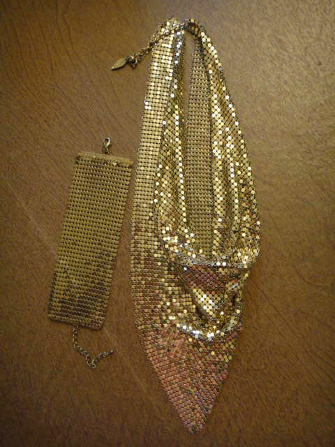 Whiting & Davis Mesh Necklace/Collar and Bracelet