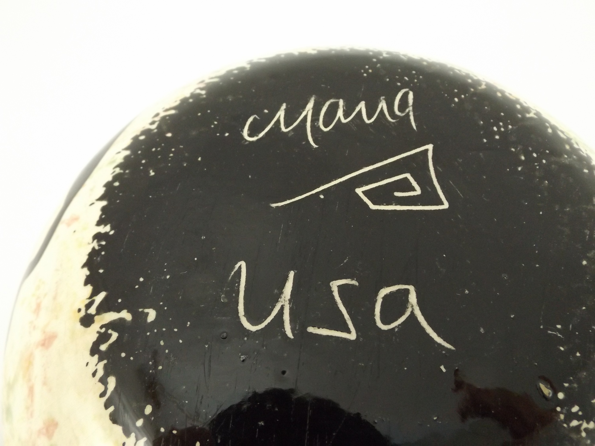 Vintage Southwest Mana Pottery Bowl with Quail Decoration