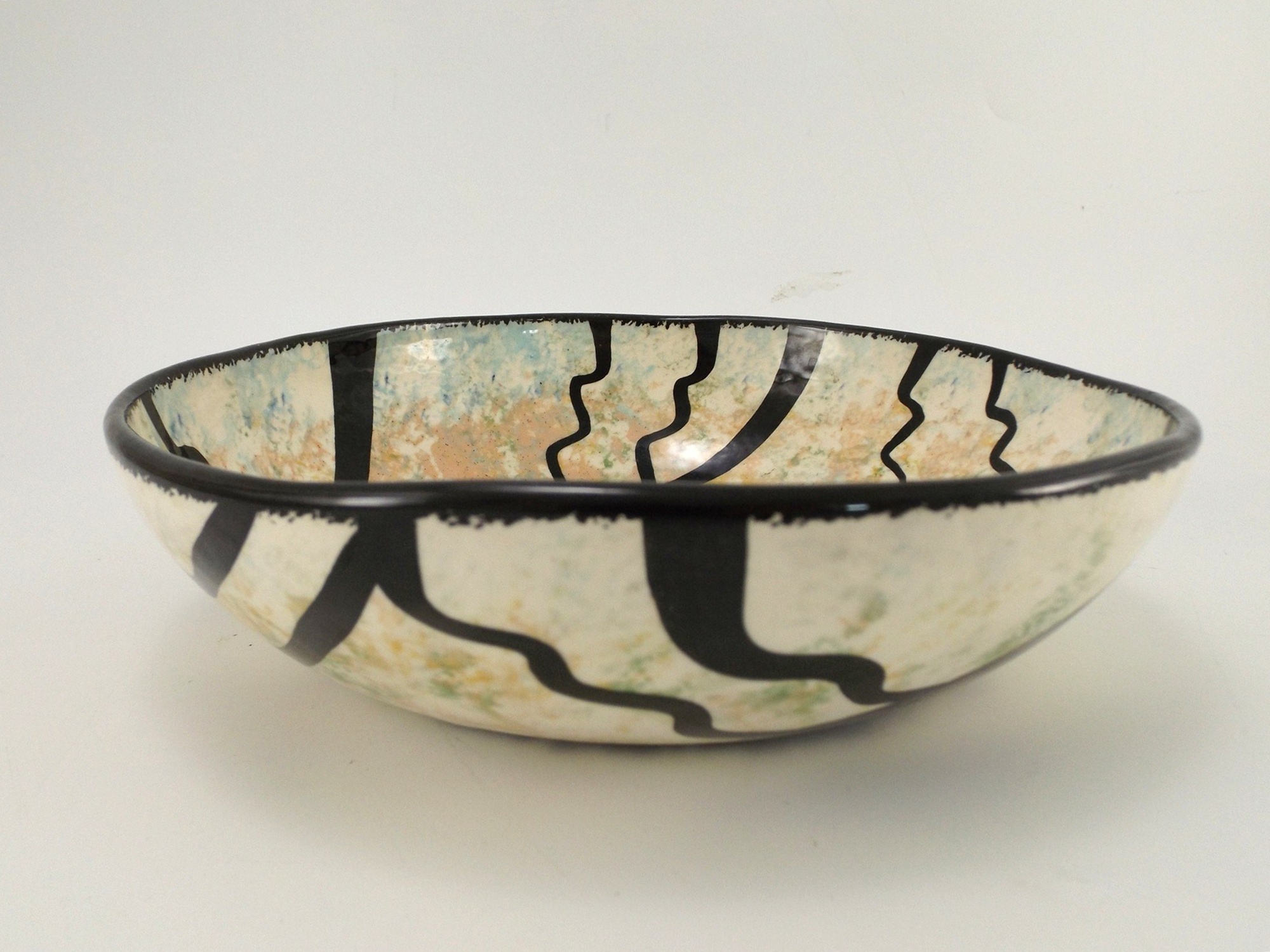 Vintage Southwest Mana Pottery Bowl with Quail Decoration