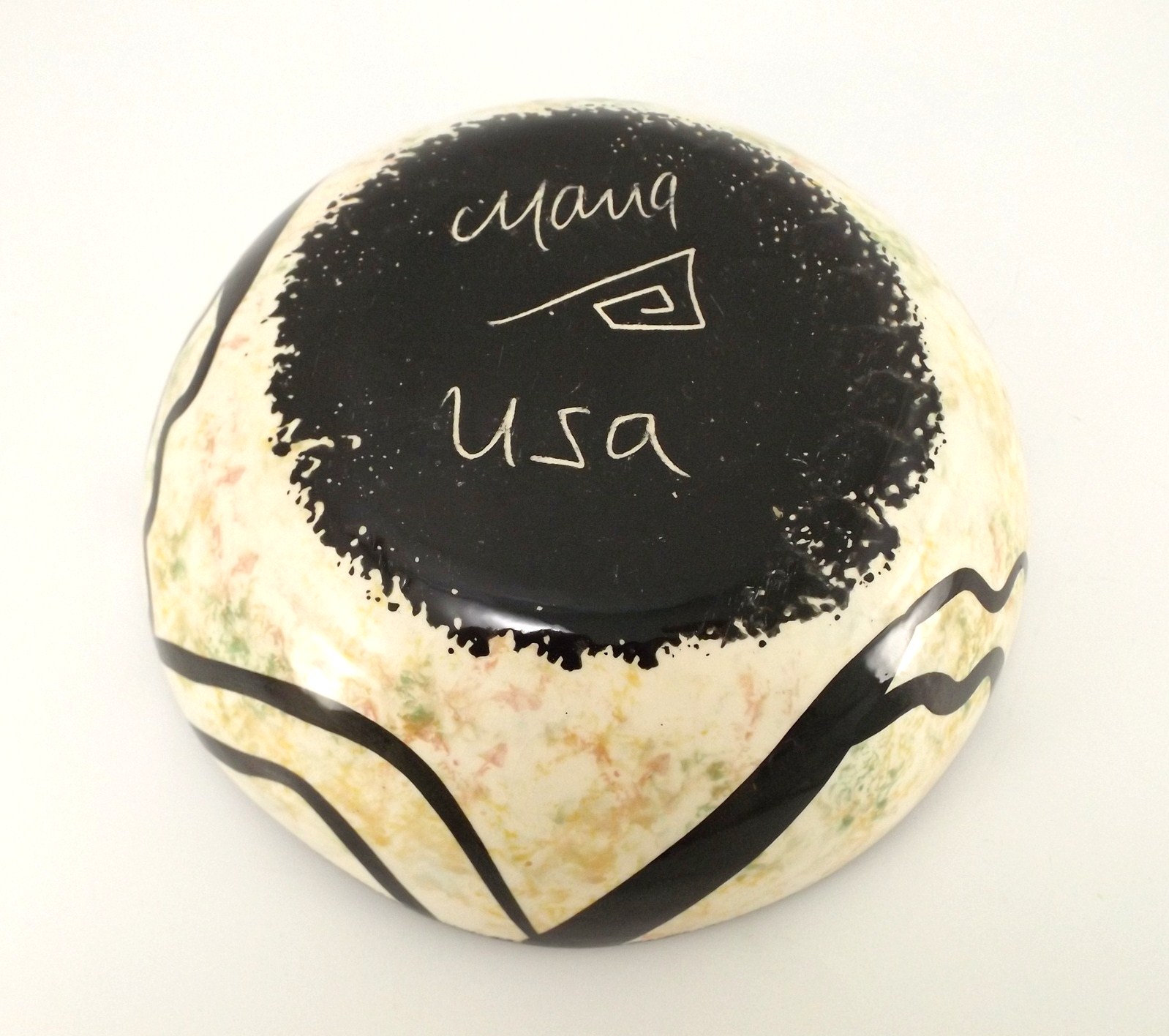 Vintage Southwest Mana Pottery Bowl with Quail Decoration