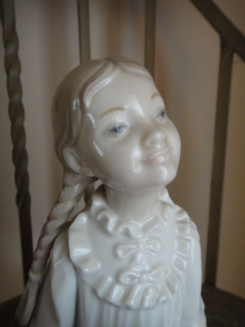 NAO Lladro "Girl Sitting With Puppy Dog" #A-30 Porcelain Figurine