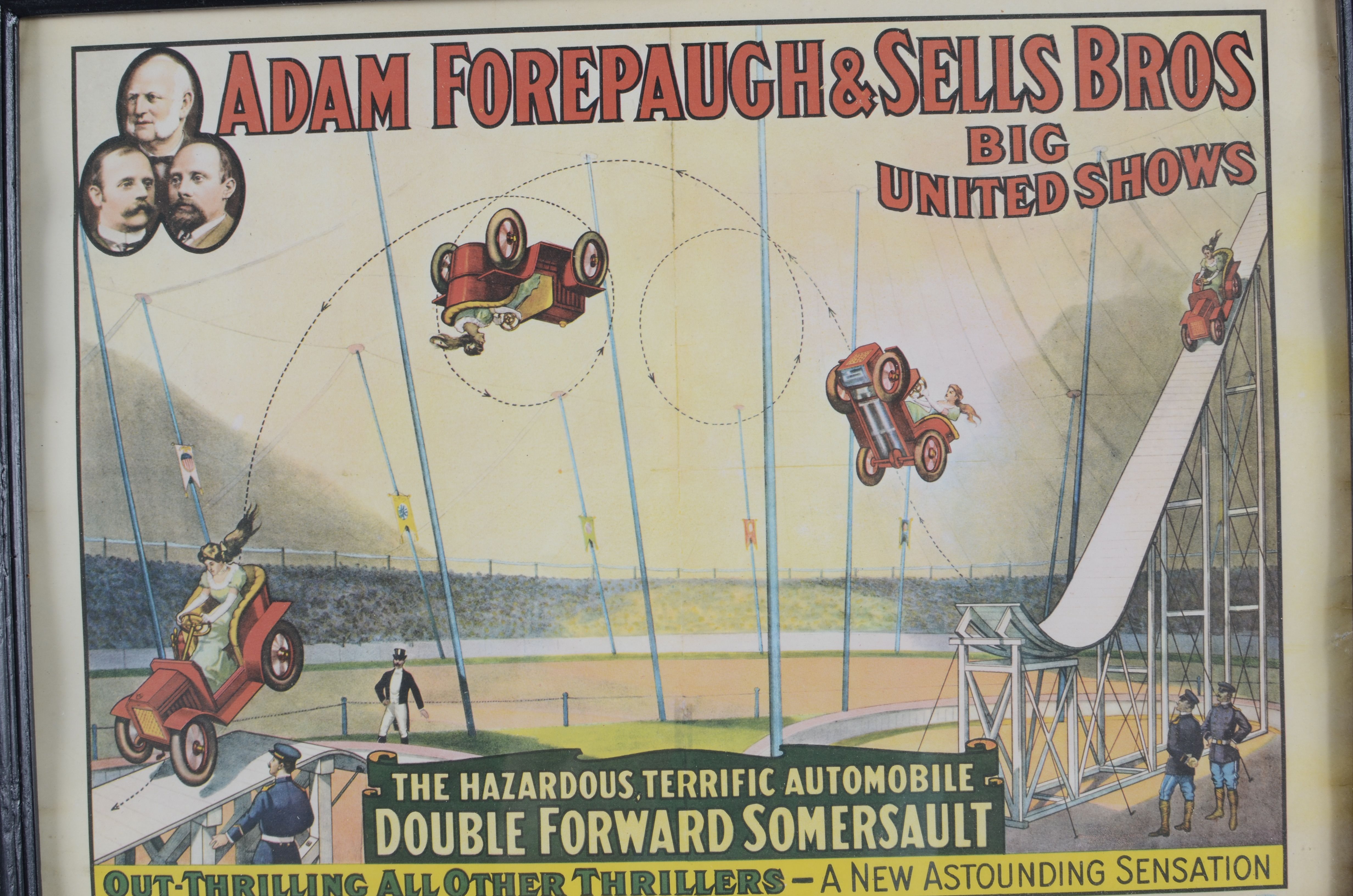 Vintage Adam Forepaugh & Sells Bros. Big United Shows Poster