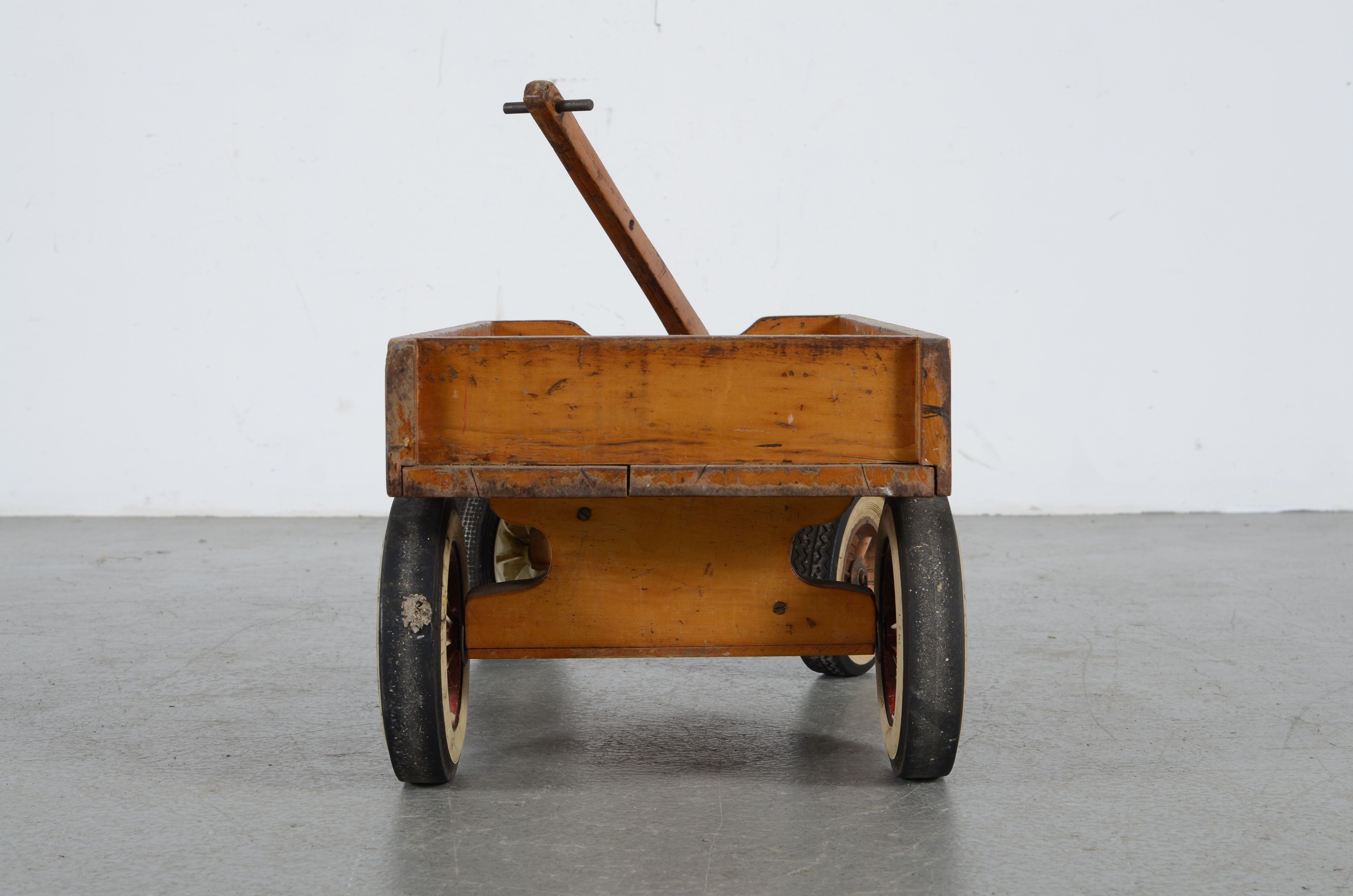 Vintage Homemade Child's Wooden Wagon