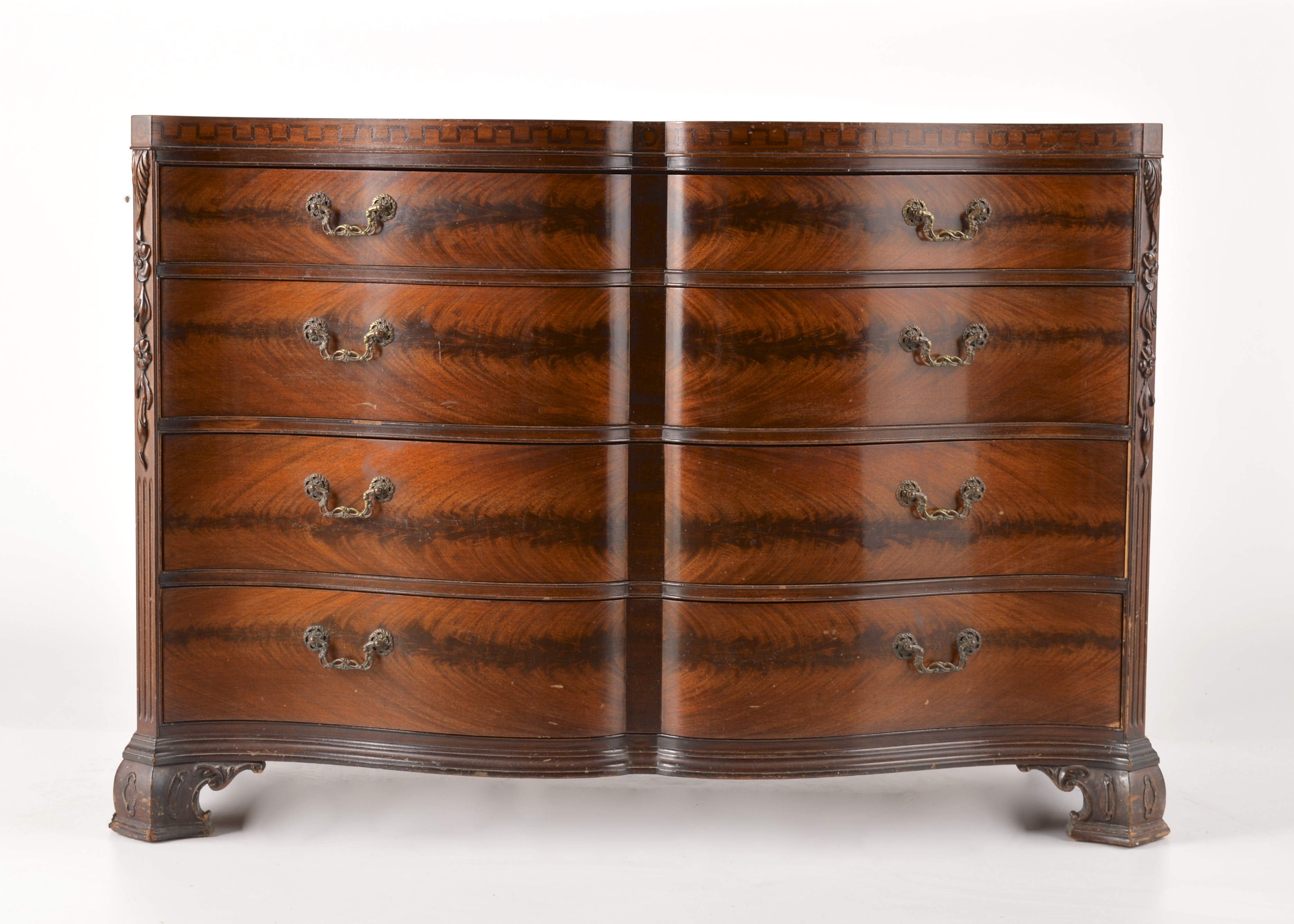 Genuine Mahogany Serpentine Front Chest of Drawers