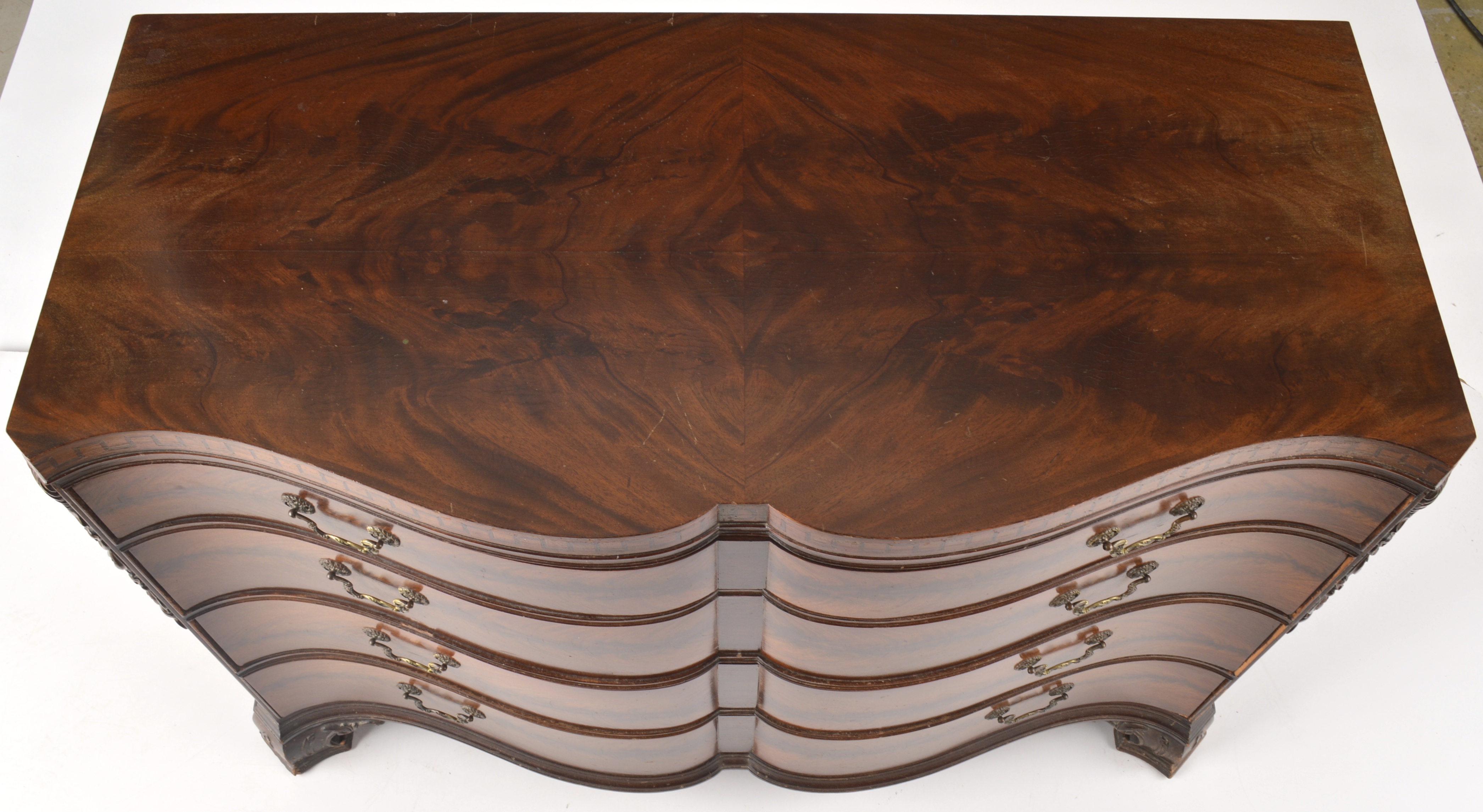 Genuine Mahogany Serpentine Front Chest of Drawers