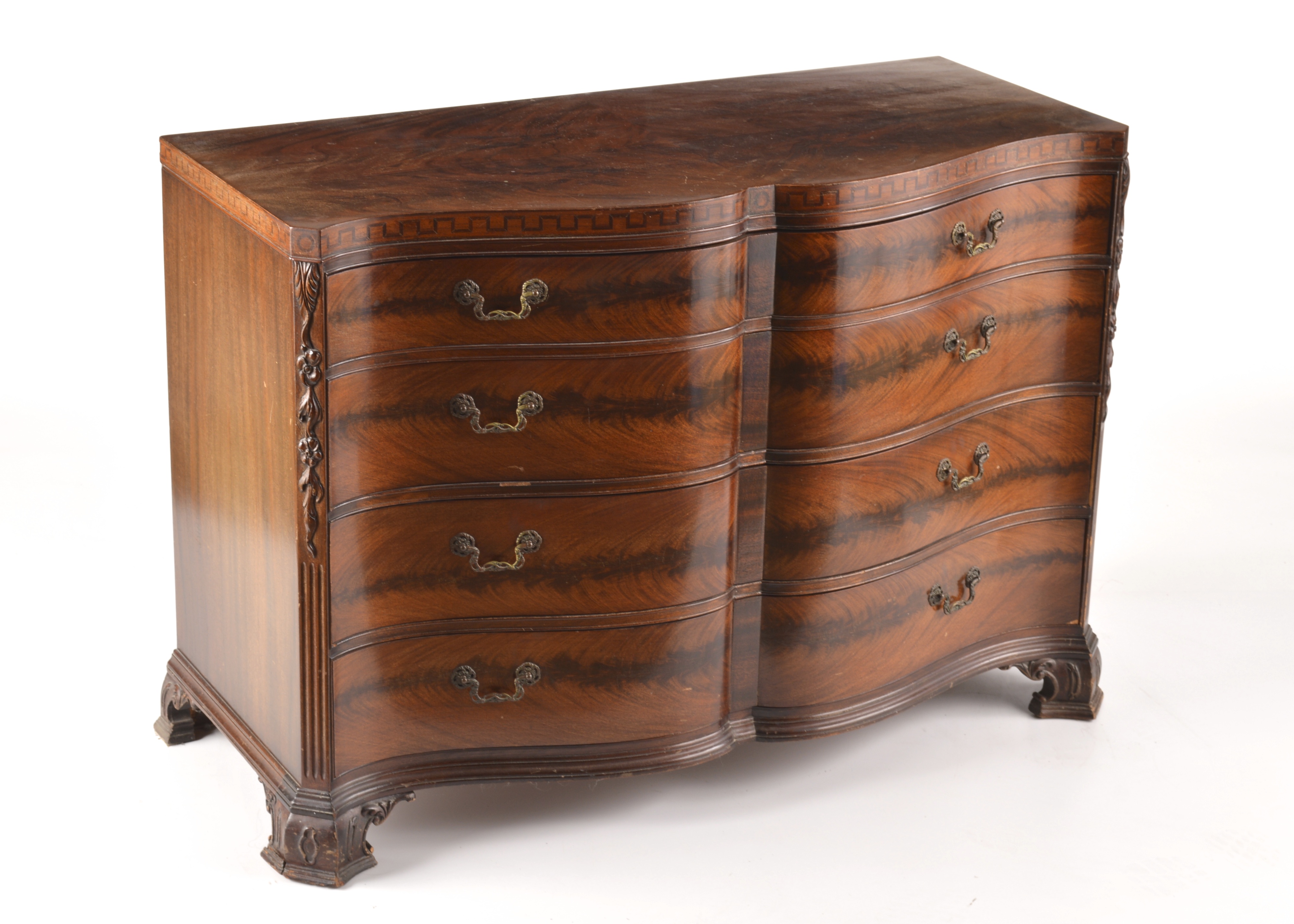 Genuine Mahogany Serpentine Front Chest of Drawers