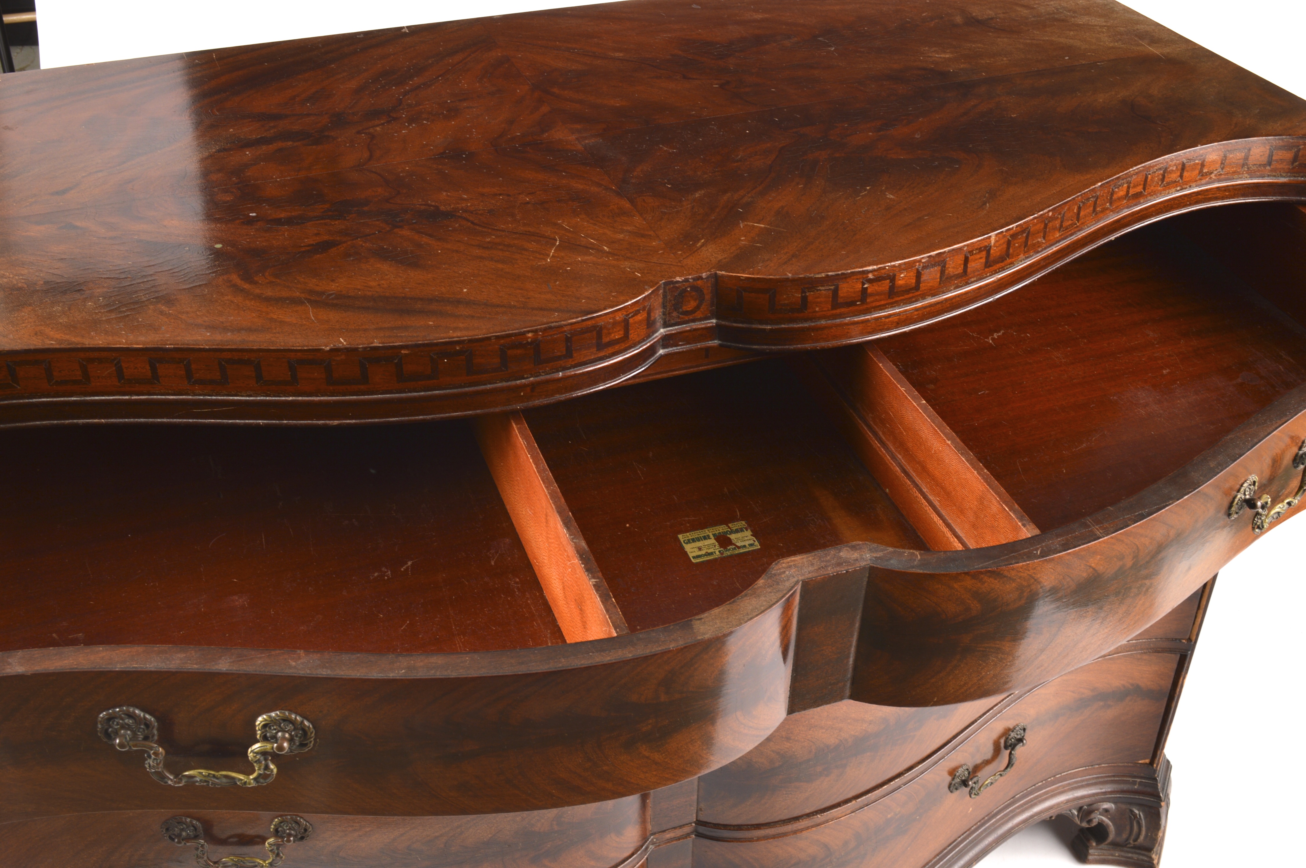 Genuine Mahogany Serpentine Front Chest of Drawers