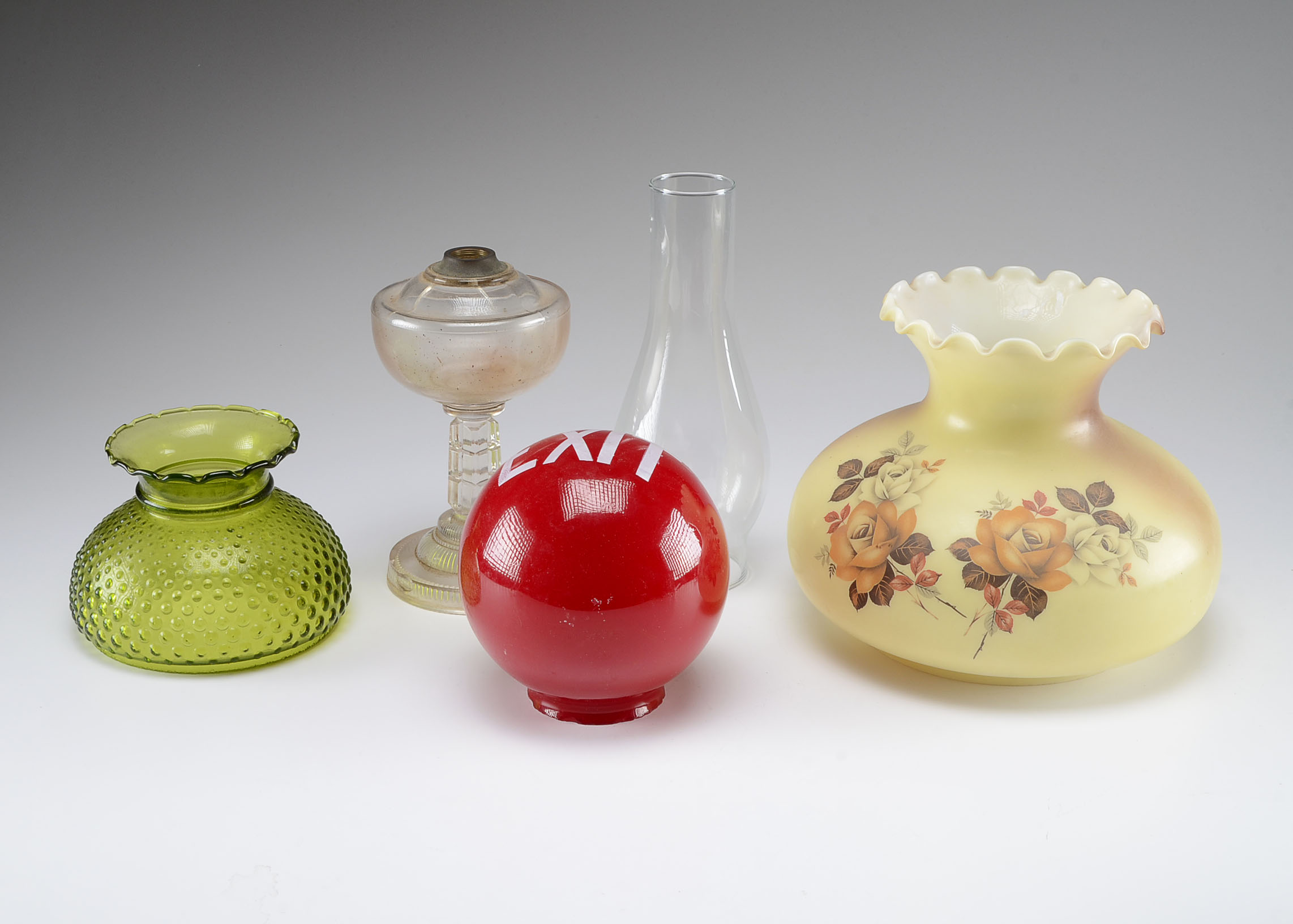 Vintage Oil Lamp and Shades