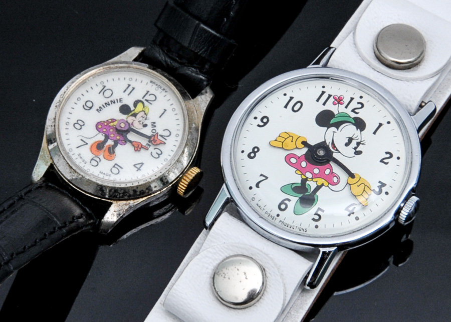 Two Analog Minnie Mouse Watches, circa 1973