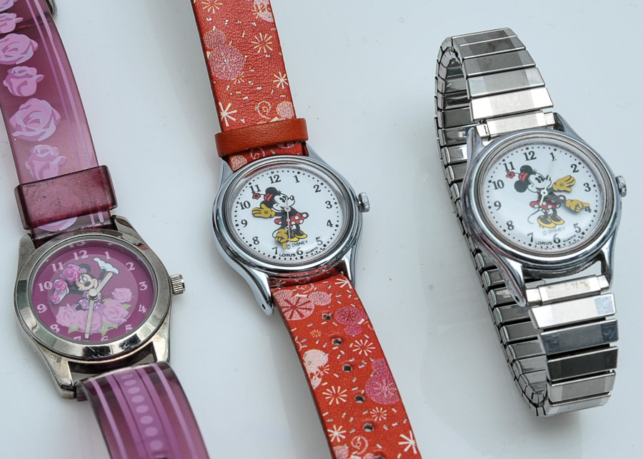 Three Minnie Mouse Quartz Watches