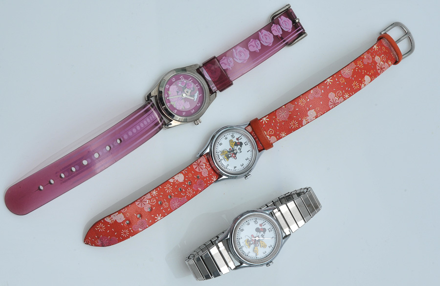 Three Minnie Mouse Quartz Watches