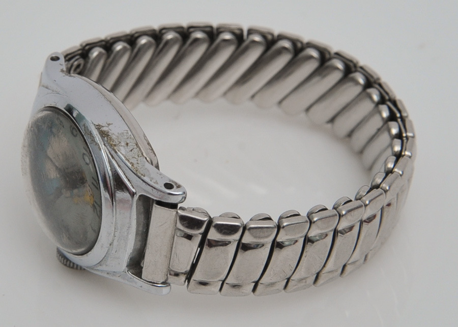 Alice in Wonderland Watch, circa 1950 with Vintage Stretch Band