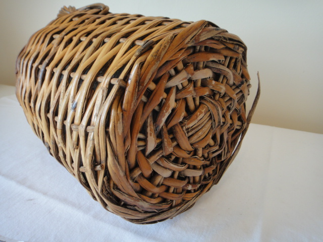 Vintage Wicker Covered Demijohn Jug