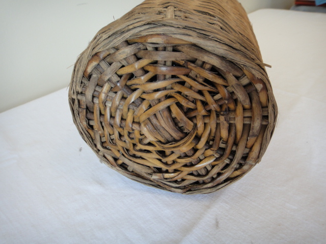 Vintage Woven Wicker Covered Demijohn Wine Bottle