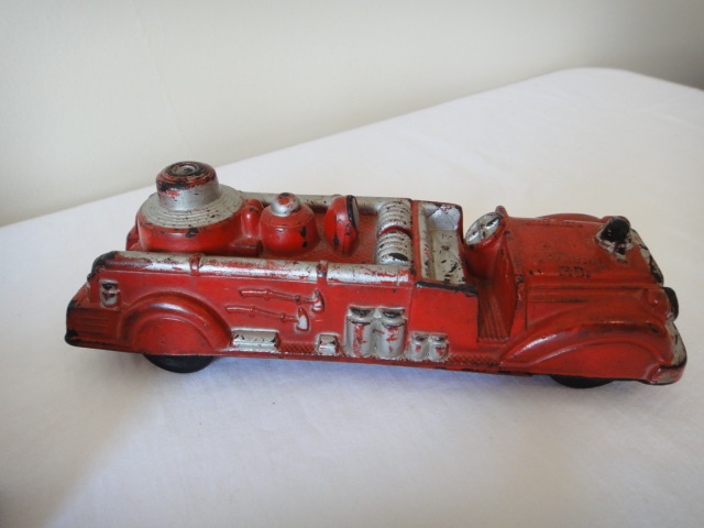 Vintage Hubley Kiddy Plane, Auburn Rubber Truck, Marx Transport +