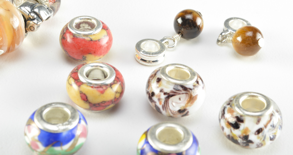 Trollbeads Silver Bracelet with Trollbeads and Chamilia Charms