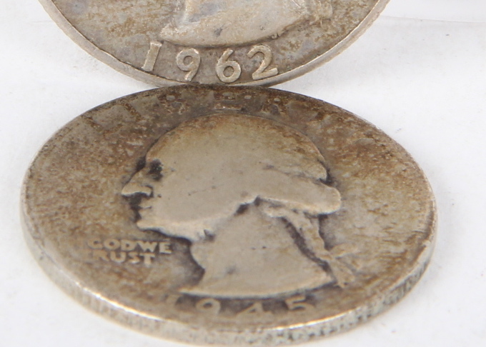 Pair of United States Washington Silver Quarters 