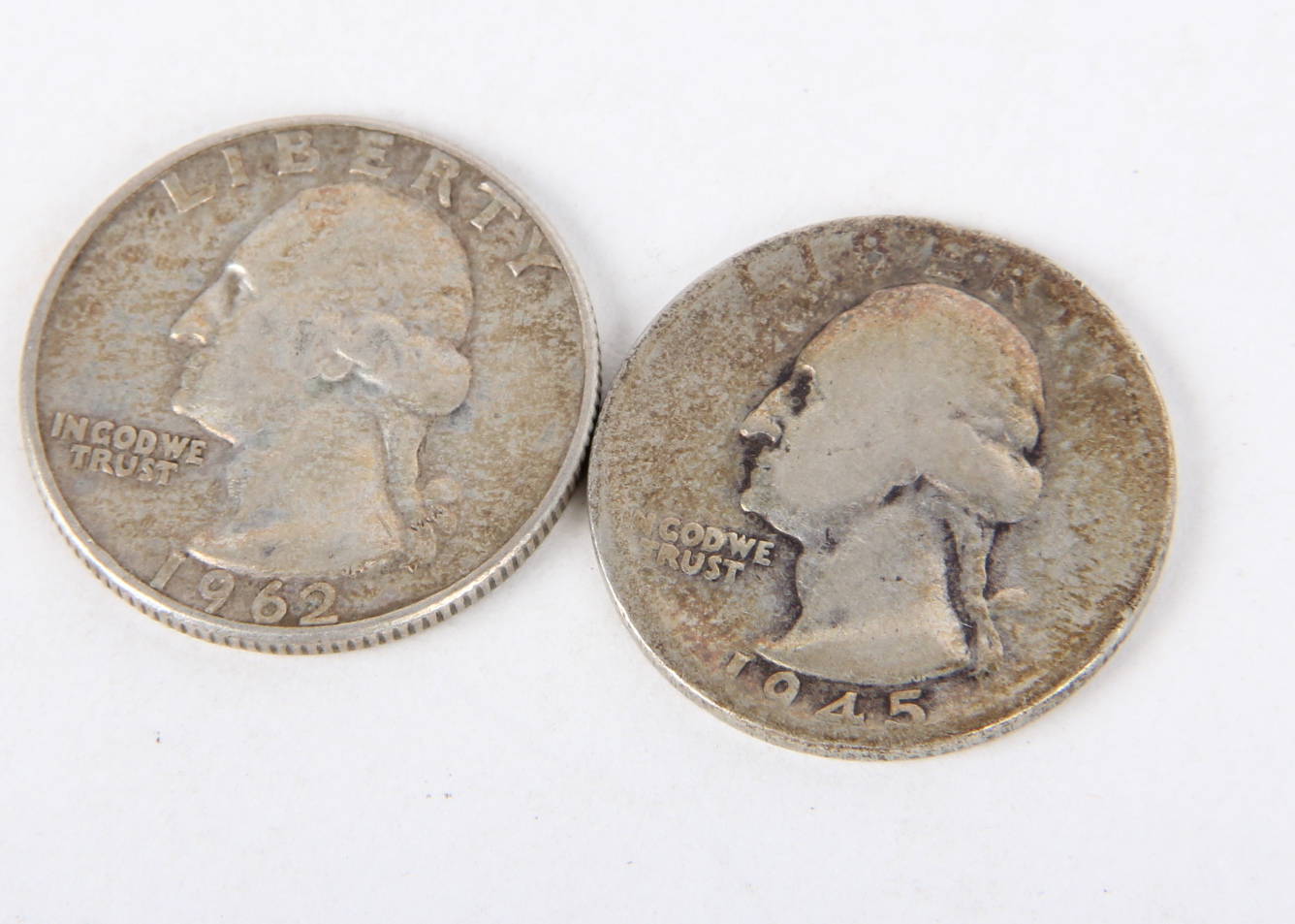 Pair of United States Washington Silver Quarters 