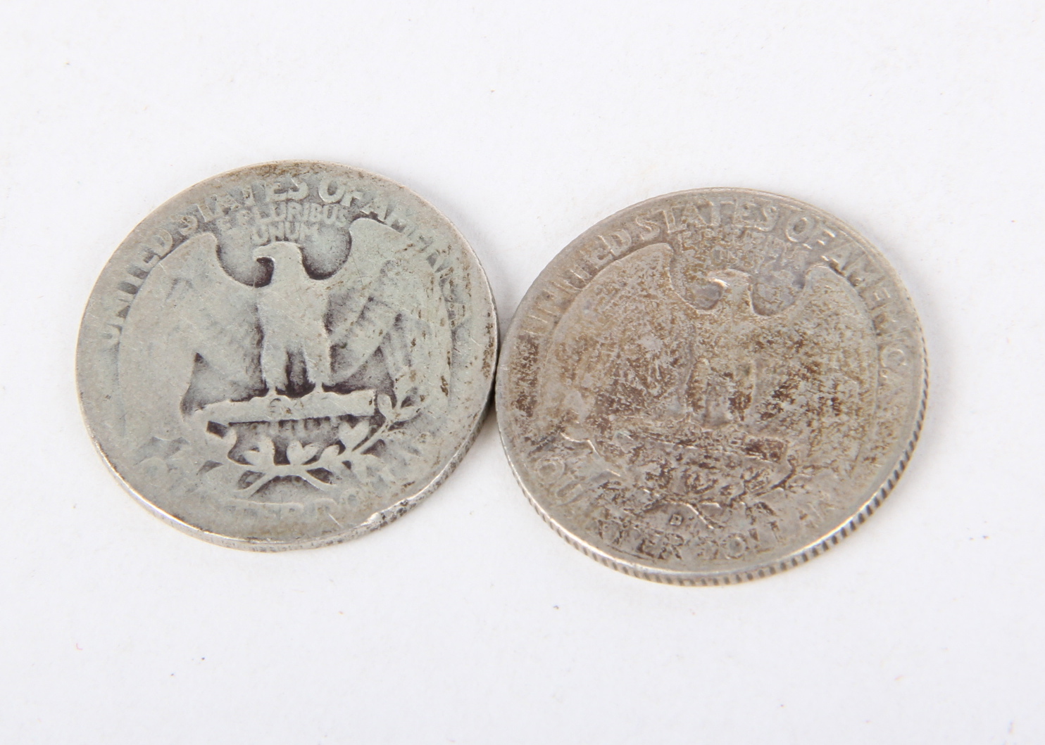 Pair of United States Washington Silver Quarters 