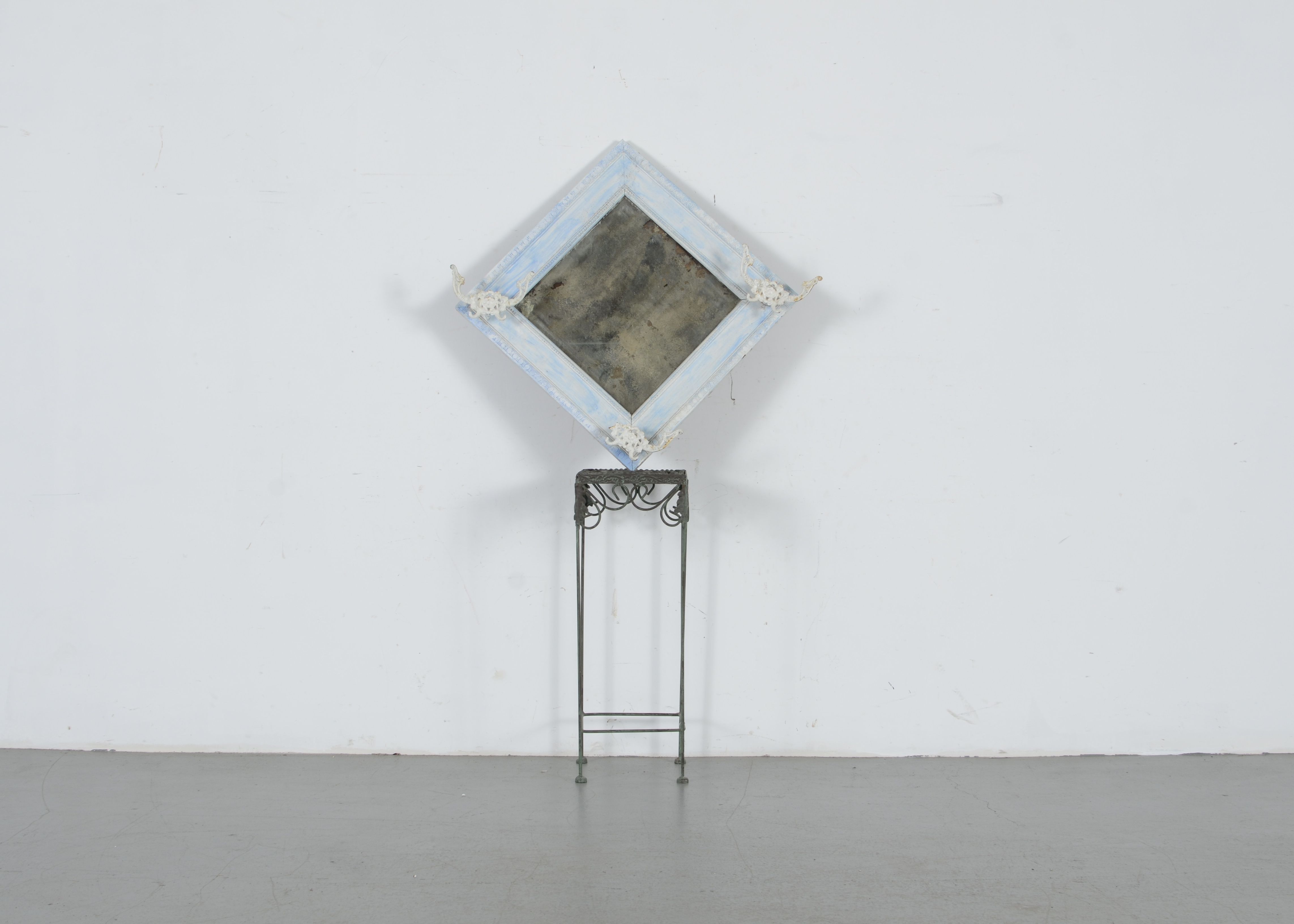 Antique Mirror Hat Tree and Metal Plant Stand