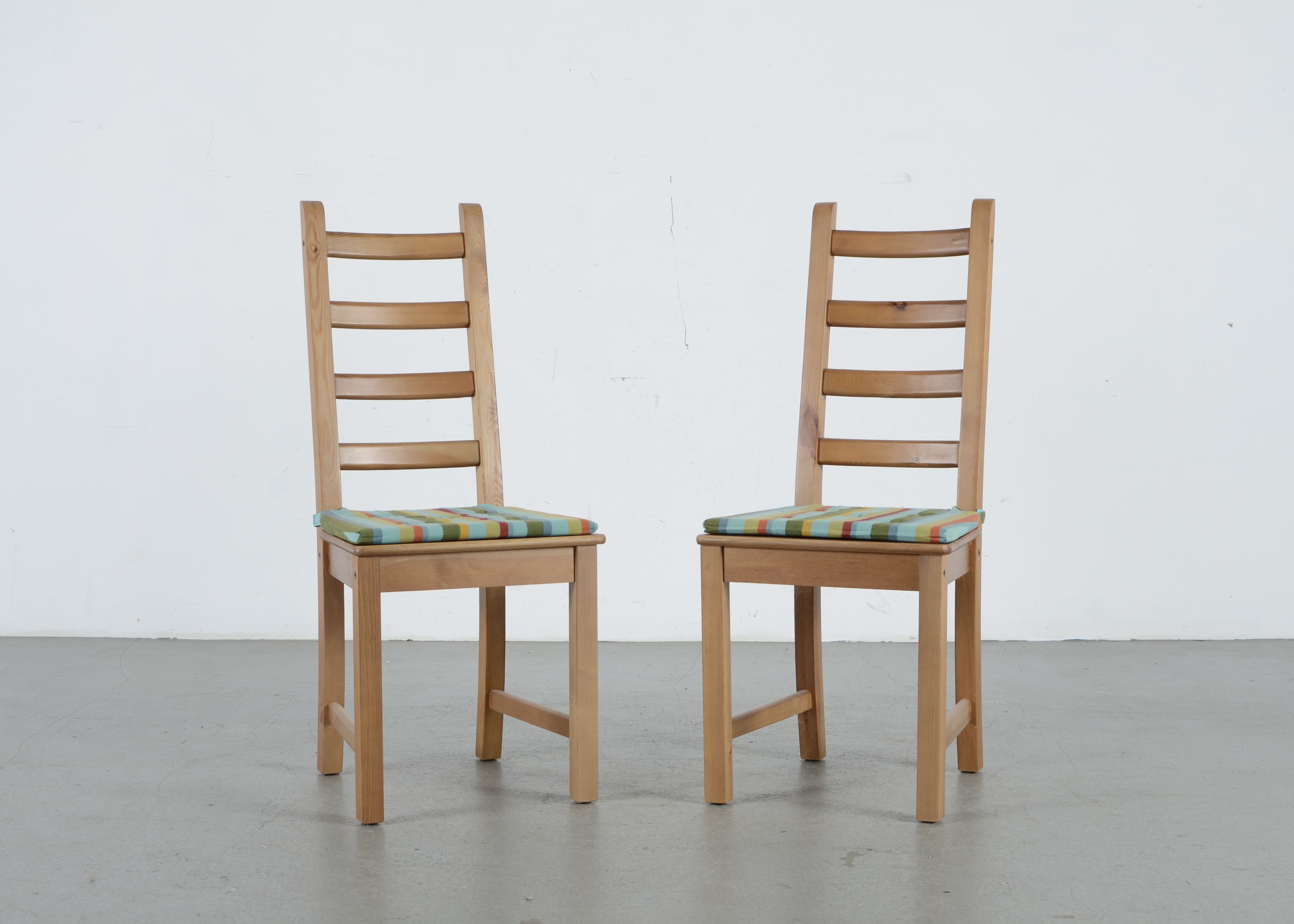 Modern Style Oak Ladder Back Chairs