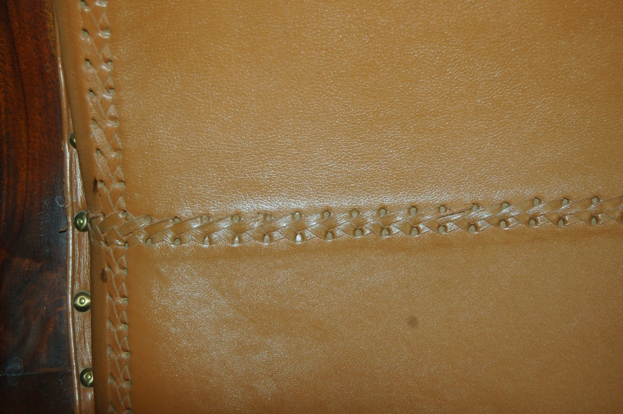 Leather Plantation Style Chair with Ottoman